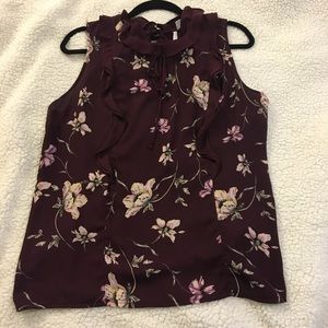 Floral maroon fall tank top Lauren Conrad